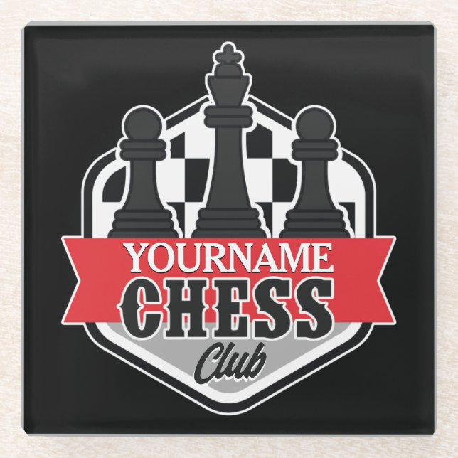 Dessous-de-verre En Verre Nom personnalisé Chess Player Club Checkmate (Devant)