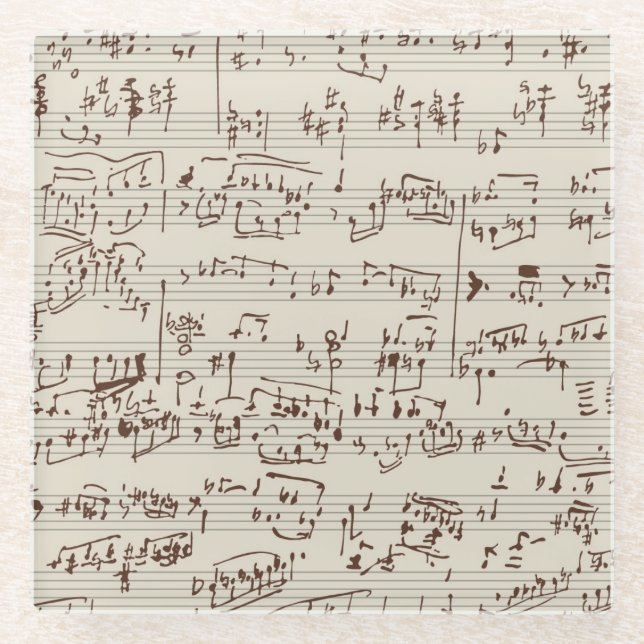 Dessous-de-verre En Verre Notes de musique (Devant)