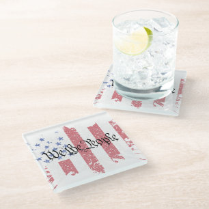 Dessous-de-verre En Verre Nous, le peuple américain, le drapeau de la paix