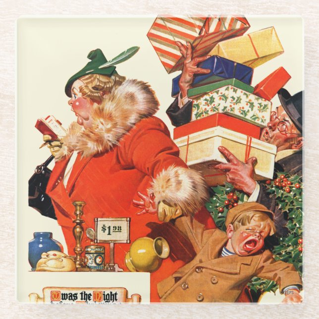 Dessous-de-verre En Verre Nuit avant Noël (Devant)