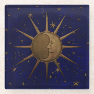 Dessous-de-verre En Verre Nuit étoilée de lune céleste de Sun