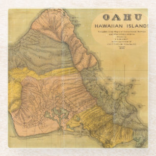 Dessous-de-verre En Verre Oahu, îles hawaïennes