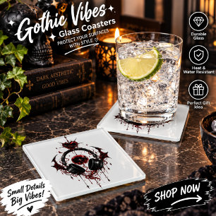 Dessous-de-verre En Verre Œil Mystique Gothique – Casque Occulte de Fantast