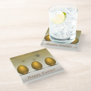 Dessous-de-verre En Verre Oeufs de Pâques dorés modernes