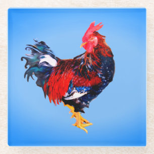 Dessous-de-verre En Verre oiseau galinacé mâle