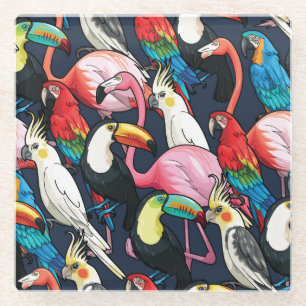 Dessous-de-verre En Verre Oiseaux exotiques