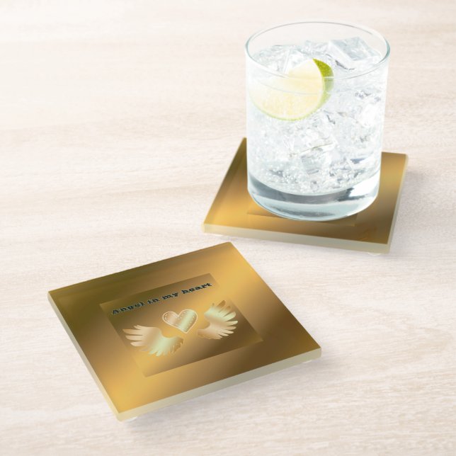 DESSOUS-DE-VERRE EN VERRE OR (Incliné)