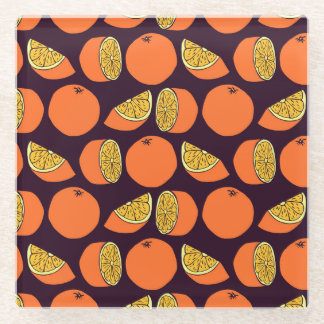Dessous-de-verre En Verre Oranges sans couture motif, texture vintage.
