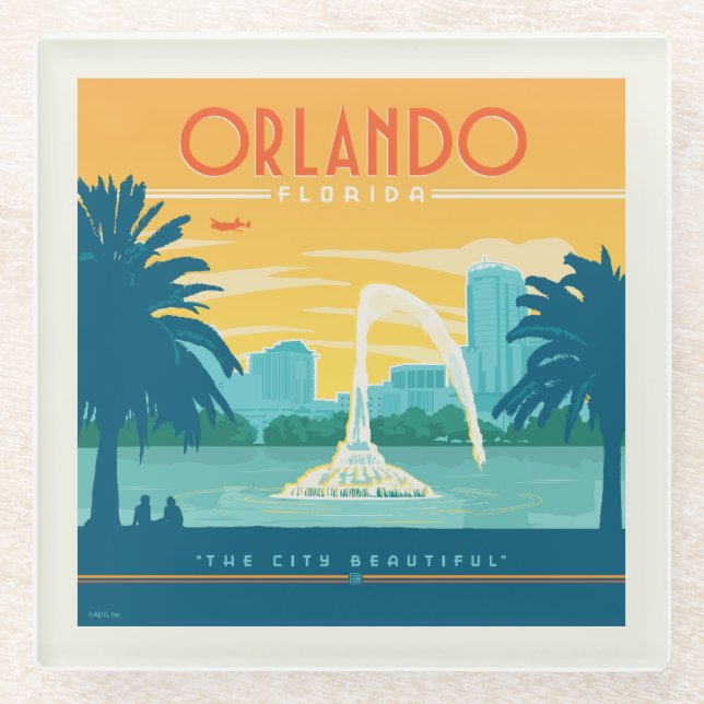 Dessous-de-verre En Verre Orlando Floride (Devant)