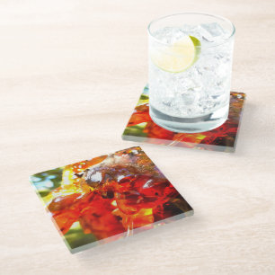 Dessous-de-verre En Verre Painti Abstrait Abstrait de l'arbre d'abricot