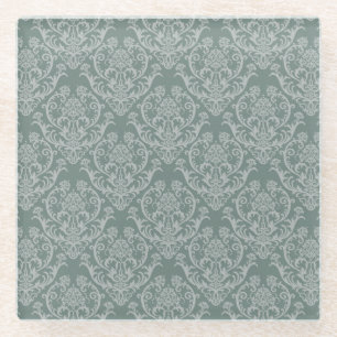 Dessous-de-verre En Verre Papier peint floral vert