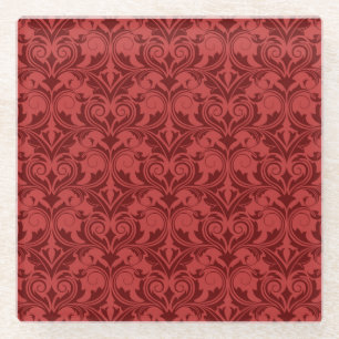 Dessous-de-verre En Verre Papier peint rouge