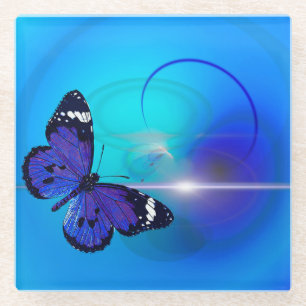 Dessous-de-verre En Verre Papillon