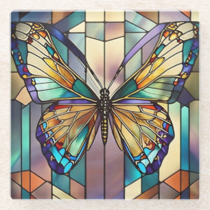 Dessous-de-verre En Verre Papillon en verre tendu
