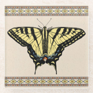 Dessous-de-verre En Verre Papillon Southwestern jaune Swallowtail