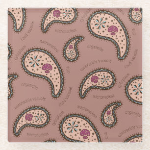Dessous-de-verre En Verre Paramecia Paisley Personnalisable Biologie Marron