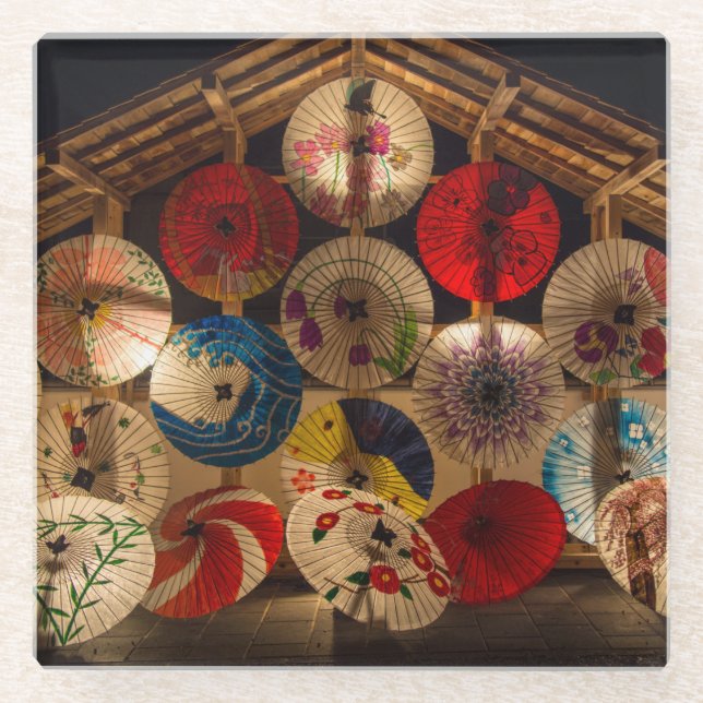Dessous-de-verre En Verre Parasols lumineux (Devant)