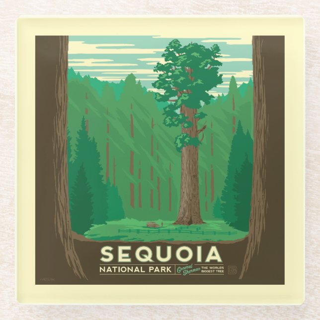 Dessous-de-verre En Verre Parc national de Sequoia (Devant)
