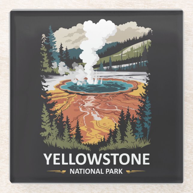 Dessous-de-verre En Verre Parc national de Yellowstone (Devant)