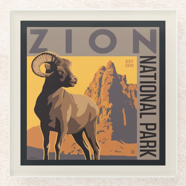 Dessous-de-verre En Verre Parc national de Zion | Ram (Devant)