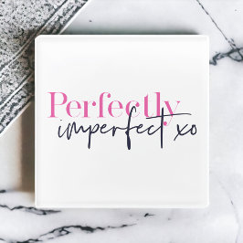 Dessous-de-verre En Verre Parfaitement imparfait xo Message Inspirationnel