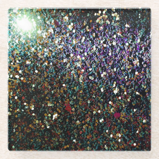 Dessous-de-verre En Verre Parties scintillant comète et étoiles (Devant)