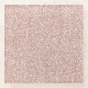 Dessous-de-verre En Verre Parties scintillant rose pâle    