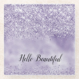 Dessous-de-verre En Verre Parties scintillant violette brillante