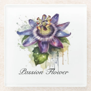 Dessous-de-verre En Verre Passionné Purple Passion Fleur