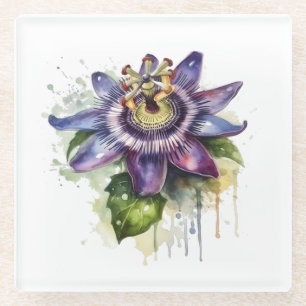 Dessous-de-verre En Verre Passionné Purple Passion Fleur