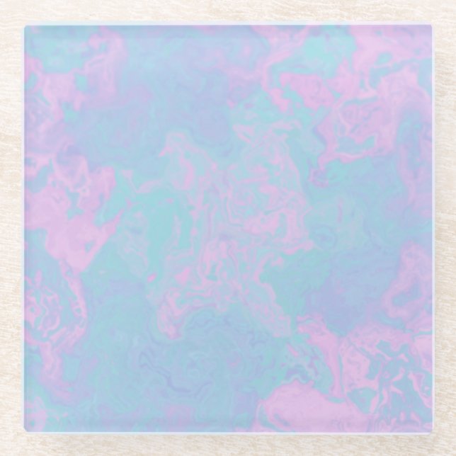Dessous-de-verre En Verre Pastel marbré (Devant)