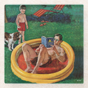 Dessous-de-verre En Verre Patauger la piscine