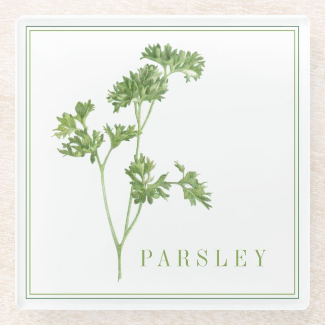 Dessous-de-verre En Verre Pâte de boisson fraîche en verre PARSLEY (Devant)