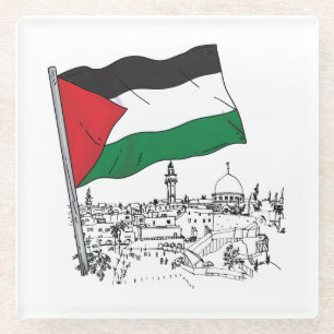 Dessous-de-verre En Verre Patrimoine palestinien et espoir