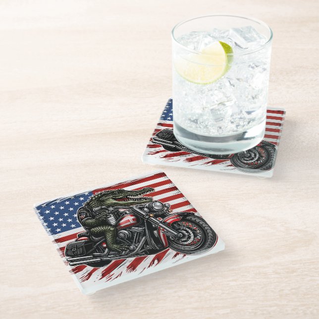 Dessous-de-verre En Verre Patriot Gator (Incliné)