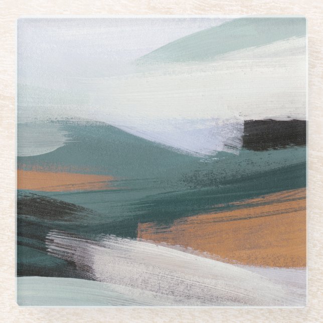 Dessous-de-verre En Verre Paysage Abstrait polyvalent : Acrylique artistique (Devant)