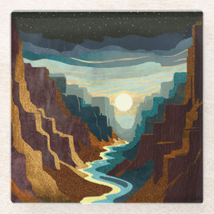 Dessous-de-verre En Verre Paysage du Canyon Sunset