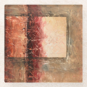 Dessous-de-verre En Verre Paysage rouge Abstrait