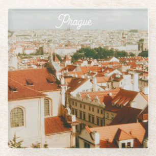 Dessous-de-verre En Verre Paysage urbain de Prague Souvenir