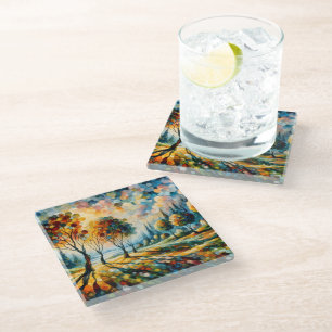 Dessous-de-verre En Verre Paysage vibrant