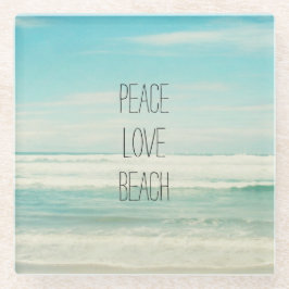 Dessous-de-verre En Verre Peace Love Beach