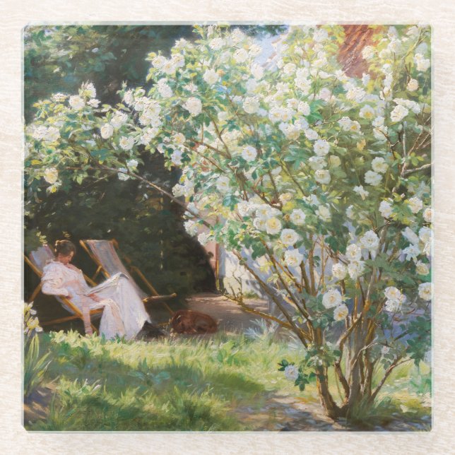 Dessous-de-verre En Verre Peder Severin Kroyer - Roses (Devant)