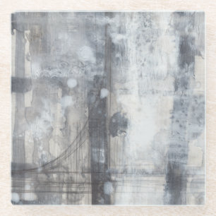Dessous-de-verre En Verre Peinture grise contemporaine