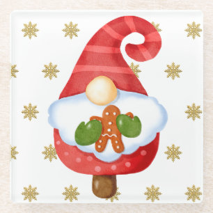 Dessous-de-verre En Verre Père Noël Gnome