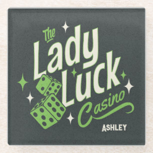 Dessous-de-verre En Verre Personnalisé Lady Luck Casino