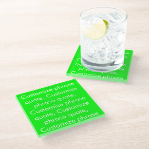 Dessous-de-verre En Verre Personnaliser phrase citation, néon vert écran bla