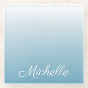 Dessous-de-verre En Verre Personnel gradient ombre angel blue