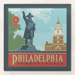 Dessous-de-verre En Verre Philadelphie, PA   Indépendance