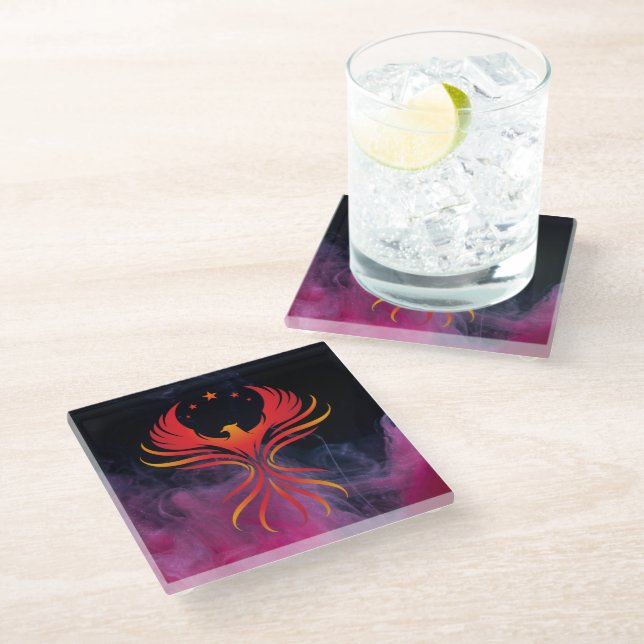 Dessous-de-verre En Verre Phoennix Wings Open (Incliné)