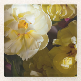 Dessous-de-verre En Verre Photo de tulipe jaune